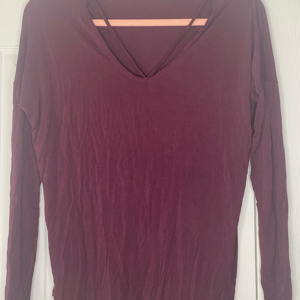Burgundy Long Sleeve Top